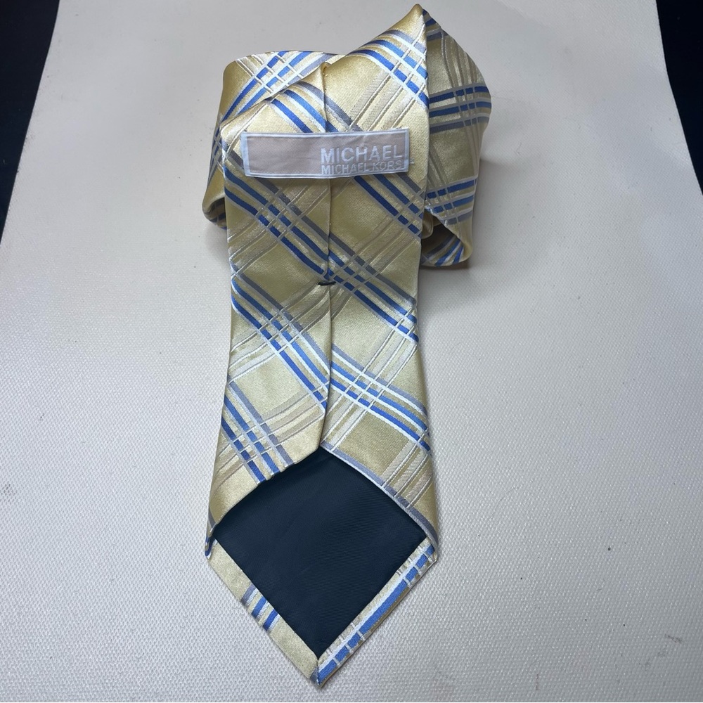 Michael by Michael Kors Men's Silk‎ Necktie Gold Blue